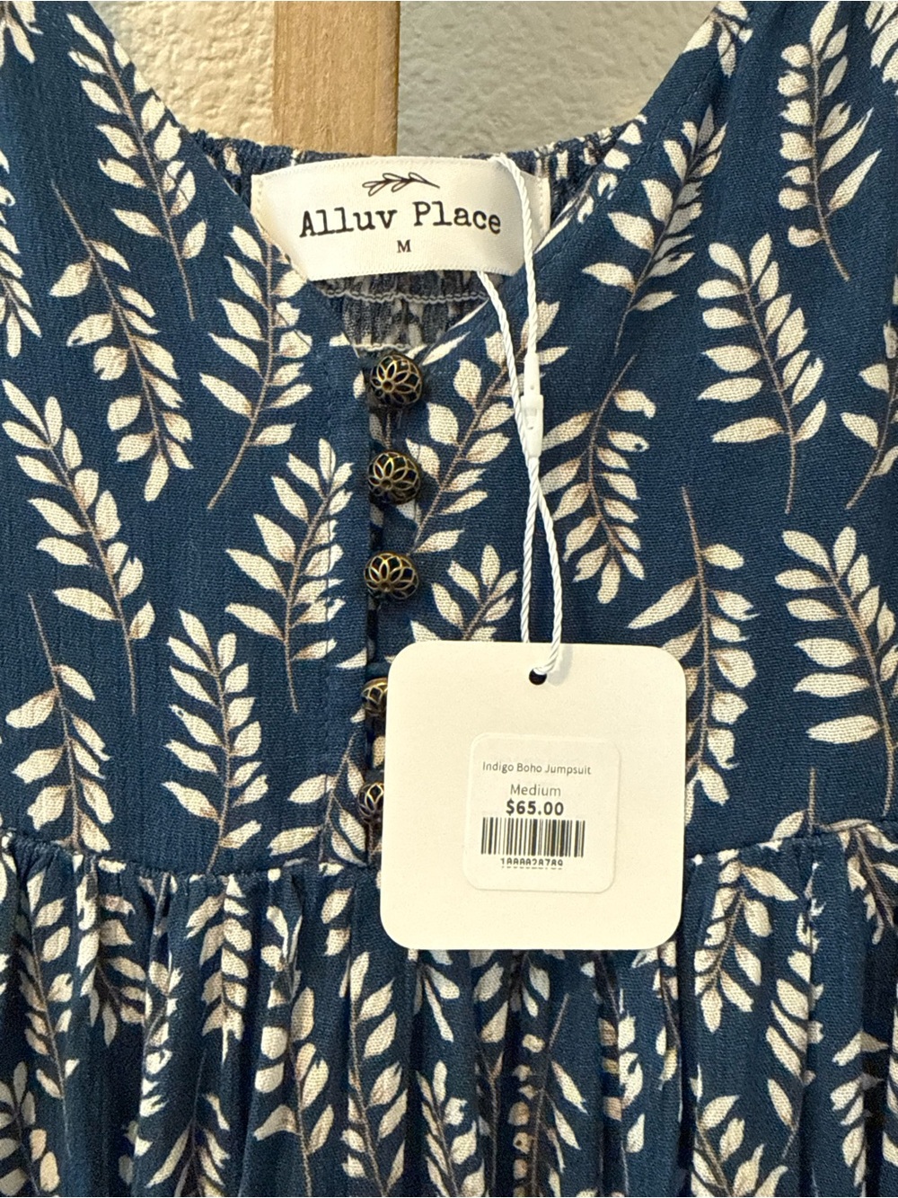 NWT✨ Alluv Place, Women's Navy Blue Printed Jumpsuit